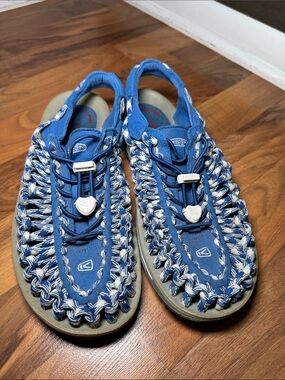 Keen Blue and White Braided UNEEK Sandals